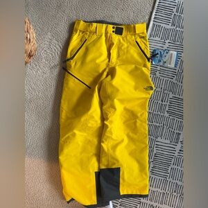 Yellow north face boys ski pants size 14-16